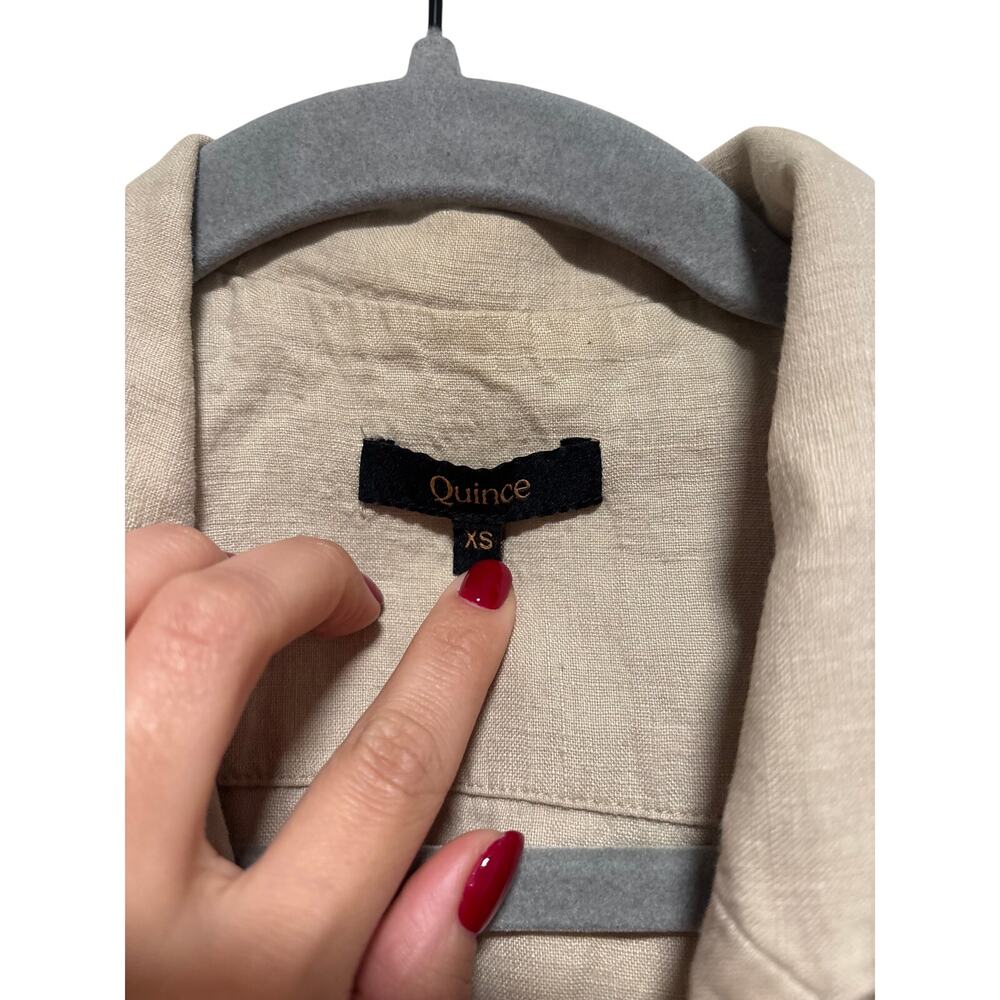 Quince Beige Linen Button Down Shirt XS - Picture 3 of 7